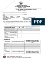 Monitoring Tool For The Opening of Classes For SY 2022 2023