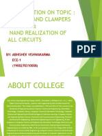 Presentation On Topic: Clippers and Clampers Circuits & Nand Realization of All Circuits