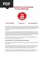 How Much Does IT Cost To Develop YouTube Mobile App