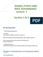 Professional Ethics and Corporate Governance Section 1 & 2