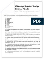 Lista de Exercicios Farmacologia