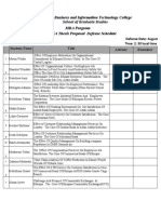 1st Round MBA Thesis Proposal Defense Schedule