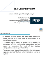 EEE 3153-Control System: Lecture-On State Space Modeling & Analysis