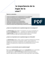 Cuál Es La Importancia de La Epistemología de La Investigacion