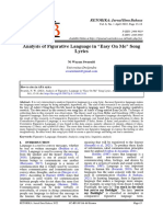 Analysis of Figurative Language in "Easy On Me" Song Lyrics: RETORIKA: Jurnal Ilmu Bahasa