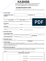 Kasneb Exam Entry Form