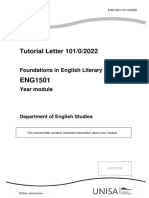 Tutorial Letter 101/0/2022: Foundations in English Literary Studies