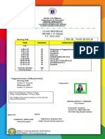 Class Program GRADE 5-P. Duterte S.Y. 2022-2023: Department of Education