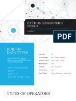 Python Beginner's Intro