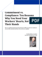 Commitment vs. Compliance: Ten Reasons Why You Need Your Workers' Hearts, Not Just Their Hands