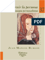 Juan Manuel Burgos - Reconstruir La Persona. Ensayos Personalistas (2009) - Libgen - Li