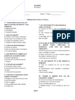 Examen de 4° para Primer Periodo