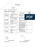 OJT Weekly Report: Project Name: GEELY Showroom Project