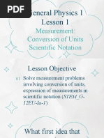 Lesson 1 - Measurements - Conversion of Units, Scientific Notation