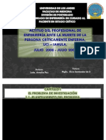 Tesis "Actitud Del Profesional de Enfermería Ante La Muerte de La Persona Críticamente Enferma, Uci - Iahula. Julio 2008 - Julio 2009" - Lcda .Amalia Paz