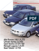 Alfa 156 1.9 JTD - Citroën Xantia 2.0 HDi - Opel Vectra 2.0 DTI 16v - Renault Laguna 1.9 dTI - Seat Toledo 1.9 TDI 110