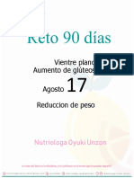 Menu Reto 90 Dias 17 de Agosto - Reduccion de Peso