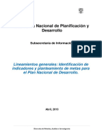 Lineamientos Generales - Identificación de Indicadores y Planteamiento de Metas para El PND