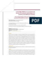 La Estrategia Didáctica y Su Uso Dentro Del Proceso de Enseñanza y Aprendizaje en El Contexto de Las Bibliotecas Escolares