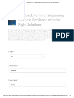 Feedback Form - Championing Business Resilience With The Right Solutions