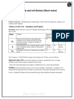 Cell Cycle and Cell Division - Short Notes