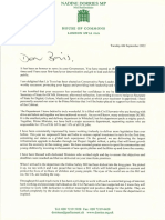 Nadine Dorries Resignation Letter