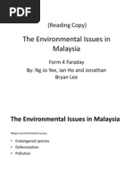 The Environmental Issues of Malaysia Present at at Ion