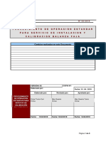 Procedimiento de Operacion Estandar para Servicio de Instalacion y Calibracion de Balanza para Faja Transportadora