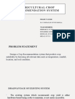 Agricultural Crop Recommendation System