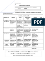 Rubrica Evaluación 4to Básico