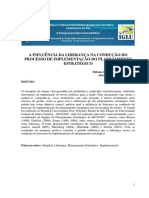 A Influência Da Liderança Na Condução Do Processo de Implementação Do Planejamento Estratégico