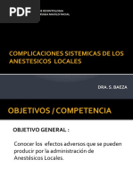 Complicaciones Sistémicas de Los Anestésicos Locales