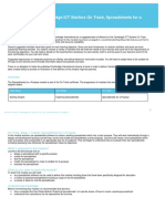 On Track Scheme of Work Unit 4291 - Spreadsheets For A Purpose