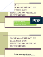 Tema 11 PP MANEJO ANESTÉSICO DE PACIENTES CON HIPERTENSIÓN ARTERIAL PREEXISTENTE