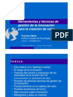 Herramientas y Tecnicas de Gestion de La Innovacion para La Creacion de Valor