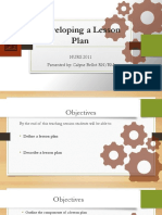 Development of A Lesson Plan