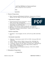 2023 Course and Case Syllabus in Commercial Law Based On SC Syllabus As of 090522