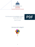 ¡Semana de La Alegría!: Guía de Apoyo Psicopedagógico para El Inicio Del Año Escolar 2022-2023 Nivel Primario