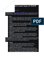 Devices Used in Each Layer of TCP