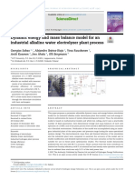 Dynamic Energy and Mass Balance Model For An Industrial Alkaline Water Electrolyzer Plant Process