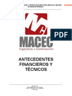 Antecedentes Financieros y Técnicos