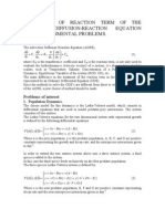 Modelling of Reaction Term of The Adr Equation