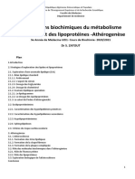 Explorations Biochimiques Du Métabolisme Des Lipides Lipoproteines Atherogenese Offi