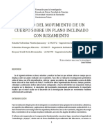 Estudio Del Movimiento de Un Cuerpo Sobre Un Plano Inclinado Con Rozamiento