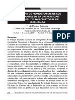 Escritura de Monografías de Los Estudiantes de La Universidad Nacional de San Cristóbal de Huamanga