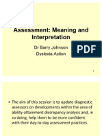 Barry Johnson - Aptitude-Achievement Consistency Analysis - Dyslexia Conference 2011