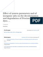 Effect of System Parameters and of Inorganic Salts On The Decolorization and Degradation of Procion H-Exl Dyes. ..