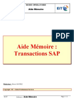 Aide Memoire Transactions SAP