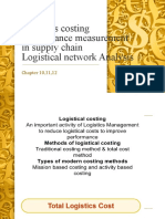 Logistics Costing, PM and Logistical Network Analysis