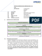 1 y 2 Planificador de La Segunda Experiencia de Aprendizaje